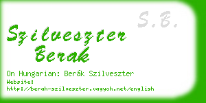 szilveszter berak business card